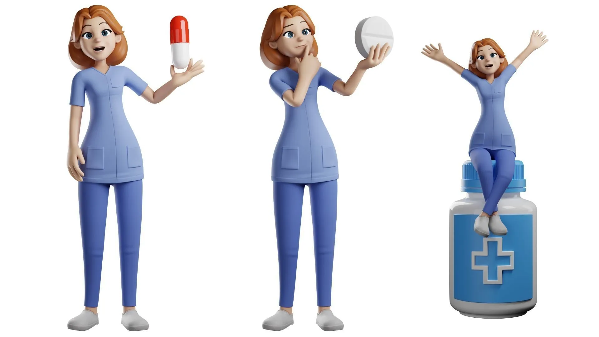 Cartoon Nurse Woman close-up view